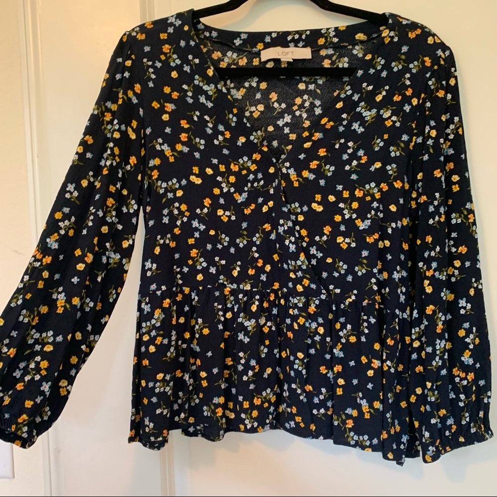 LOFT Floral Wrap Top